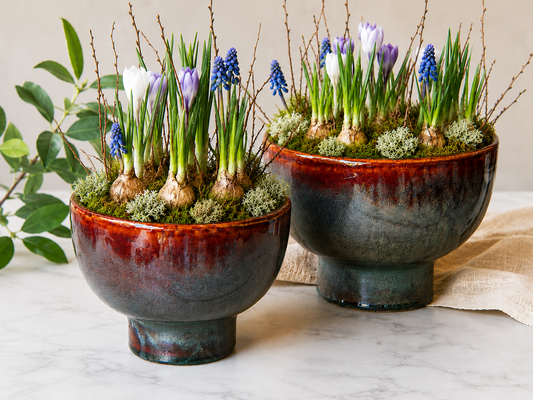Handcrafted Glazed Bulb Planter Bowl